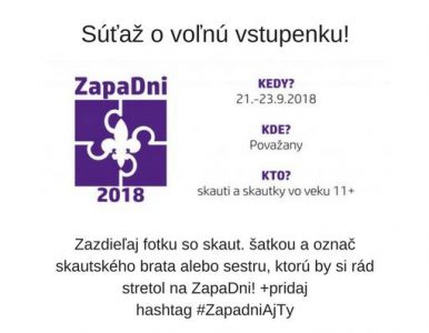 Súťaž o voľnú vstupenku na ZapaDni!